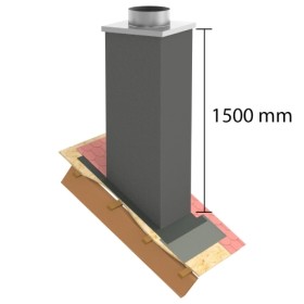 Kaminverkleidung Stülpkopf Furado L=1500 mm "Lackiert" - Jeremias Furado A - Maße