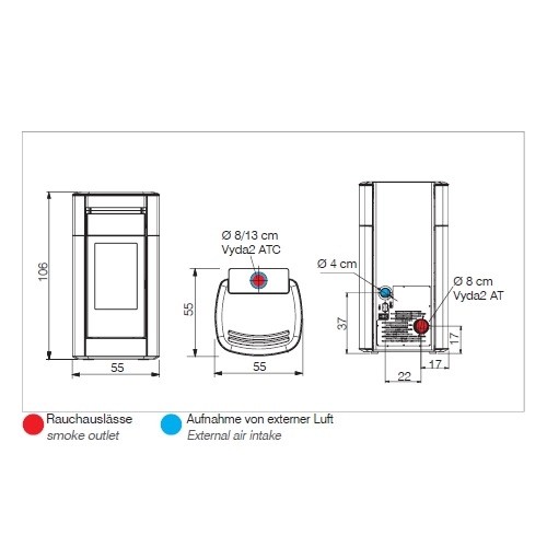 Pelletofen Edilkamin Vyda H 22 eKleaner 22,5kW wasserführend