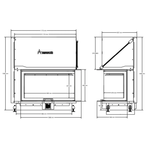 Kamineinsatz A Caminetti Quattro 100 R 17 kW