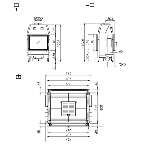 Kamineinsatz SPARTHERM Varia FD 11,6 kW Dreh-/Drehtür Durchsicht