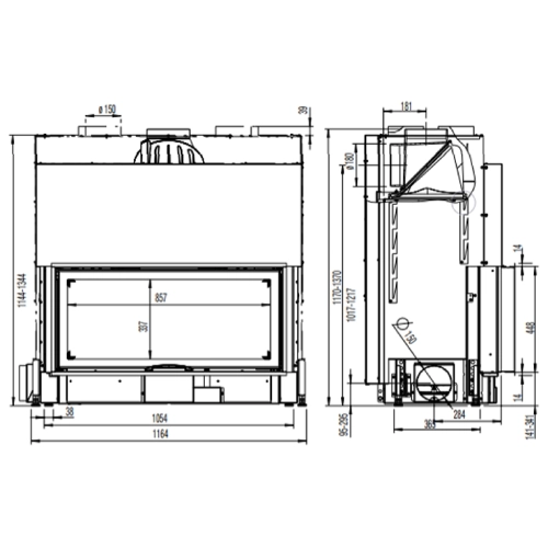 Kamineinsatz Austroflamm 97S 2.0 | 11/12 kW, Schiebetür