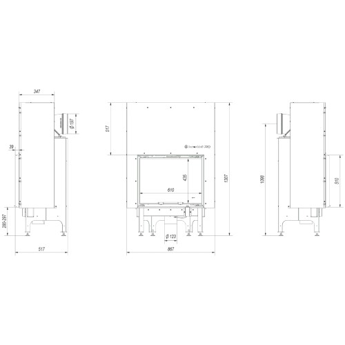 Kamineinsatz Kratki Nadia 10 | 10 kW Schiebetür