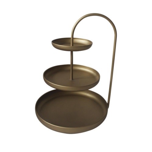 Gartenmöbelzubehör Lesli Living - Etagere Julie 3-lagig gold