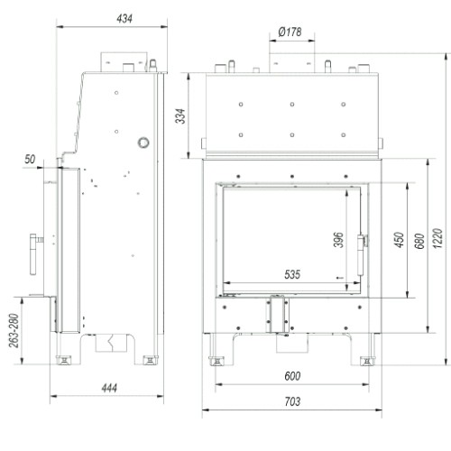 Kamineinsatz Kratki MBM 12 kW wasserführend