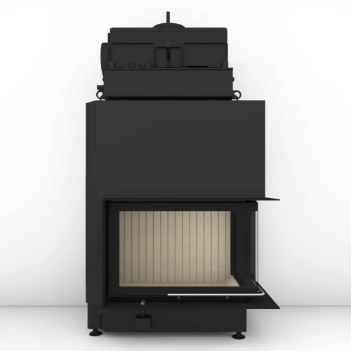 Kamineinsatz Brunner Eckkamin 45/67/44 Schiebetür 12 kW wasserführend