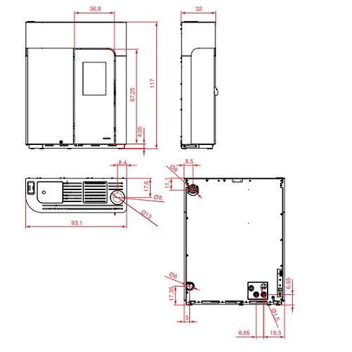 Pelletofen PALAZZETTI Ecofire Elisabeth Idro 14 kW wasserführend