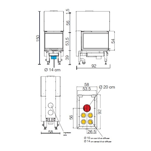 Kamineinsatz Edilkamin Windo3 50 | 13,2 kW