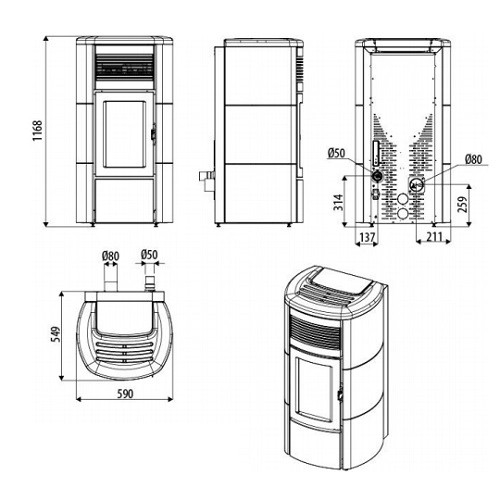 Pelletofen MCZ CLUB Comfort Air Maestro 12kW
