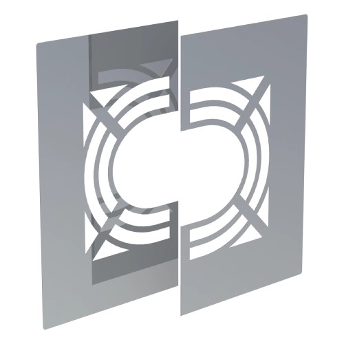 Edelstahlschornstein - Deckenblende für Hinterlüftung, zweiteilig, 31-45° - doppelwandig -Jeremias DW-FU