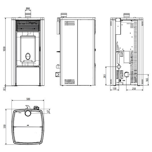 Pelletofen MCZ EGO Comfort Air 10 UP! M2+ 10 kW