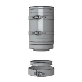 LAS-Schornstein - Inspektionselement, gerade, L = 265 mm, Ø150/100 mm - DRU LAS ES-I 150/100