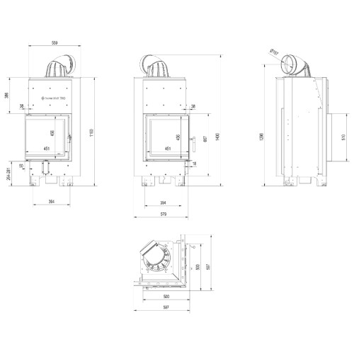 Kamineinsatz Kratki MBN 8 kW Eckkamin