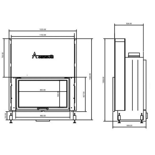 Kamineinsatz A Caminetti Flat 90 x 50 18 kW