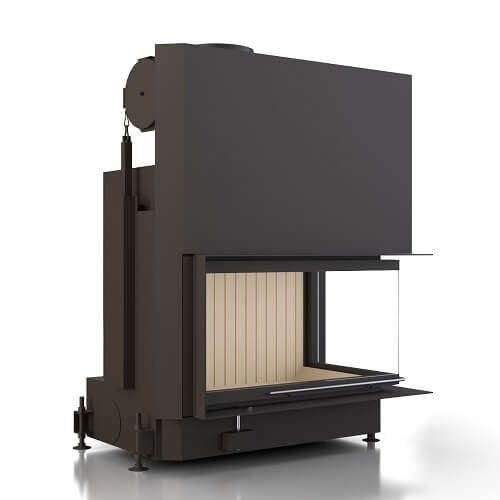 Kamineinsatz Brunner Eckkamin 45/82/48 links/rechts 12 kW Schiebetür