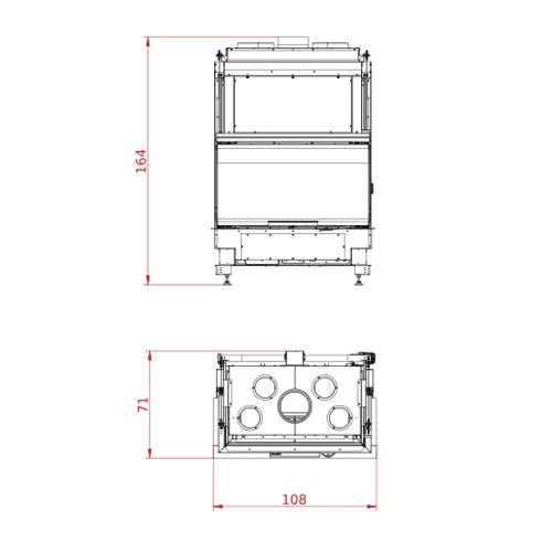 Kamineinsatz Palazzetti Ecomonoblocco WT 16:9 3D 12,5 kW