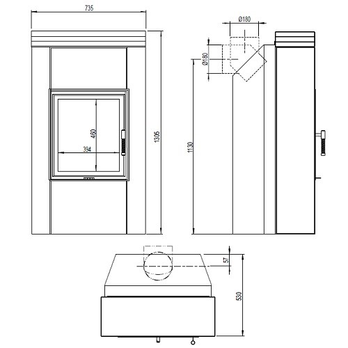 Kaminofen Leda Sandia 13 kW wasserführend