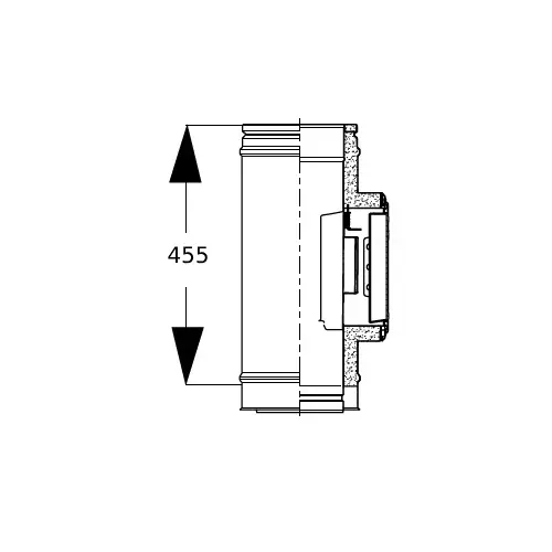 Edelstahlschornstein - Putztüranschluss eckig mit Kondensatsperre - doppelwandig - Schiedel ICS
