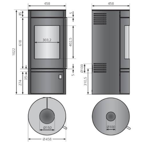 Kaminofen Justus Mino Top 2.0 | 5,5 kW