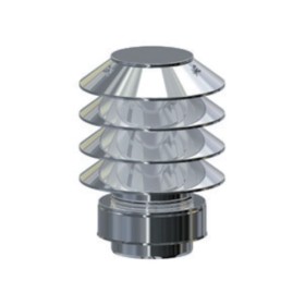 Edelstahlschornstein - Regenhaube mit Lamellenkopf - doppelwandig - Reuter DW-Systeme