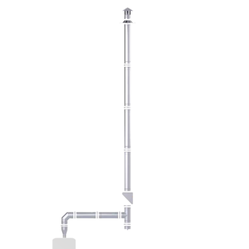 Edelstahlschornstein einwandig Ø 110 mm - Dinak SW6