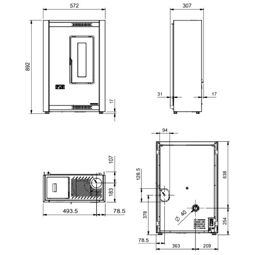 Pelletofen La Nordica Extraflame Luisella 4,4 kW