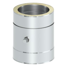 Edelstahlschornstein - Messelement 250 mm mit 1/2“ Muffe und Verschlussschraube - Jeremias DW-ECO