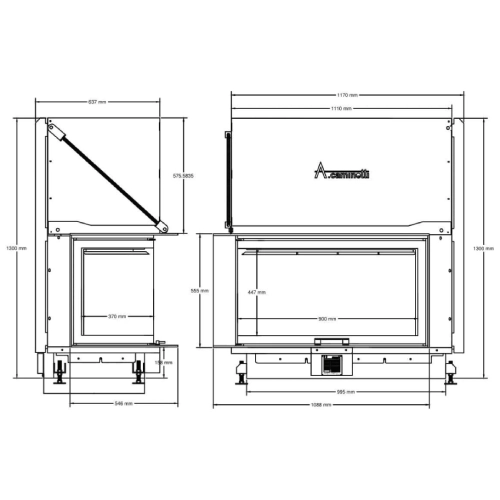 Kamineinsatz A Caminetti Quattro 100 L 17 kW