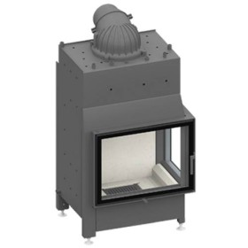 Kamineinsatz SCHMID Ekko W R 67(45)51 s 14,9 kW (mit Steg) Eckkamin Drehtür