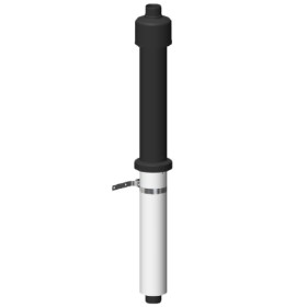 LAS-Schornstein - Dachhochführung konzentrisch, inkl. Befestigungsschelle L = 1100 mm, schwarz - Jeremias TWIN-PL