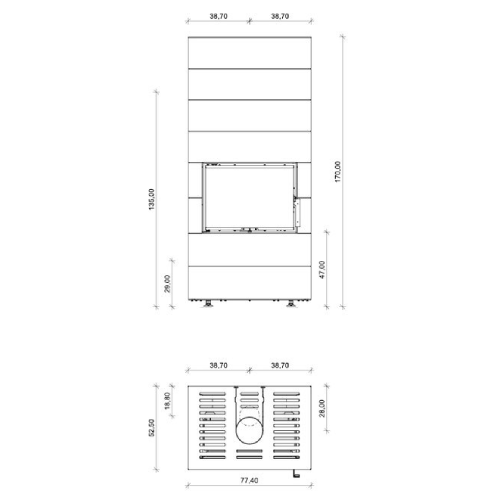 Kaminbausatz Neocube F10 Black & White Edition 4,8 kW