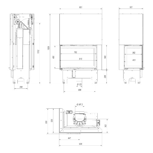 Kamineinsatz Kratki VNL 810/410 14 kW