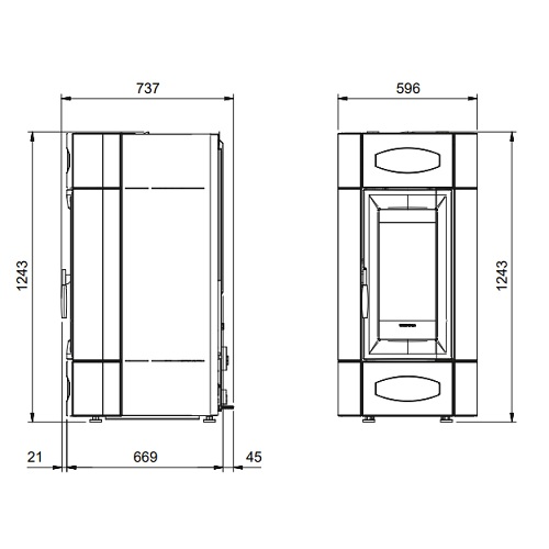 Pelletofen La Nordica Extraflame Isidora Idro H23 5.0 | 27,6 kW Wasserführend