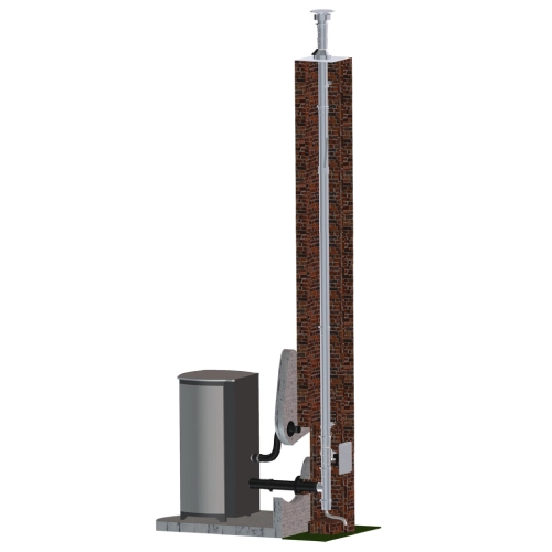 Edelstahlschornstein einwandig Ø 110 mm - Dinak SW6