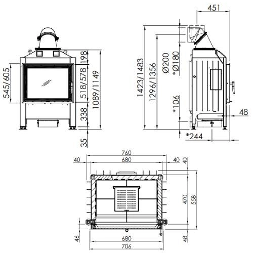 Kamineinsatz SPARTHERM Varia 1V 11 kW Drehtür