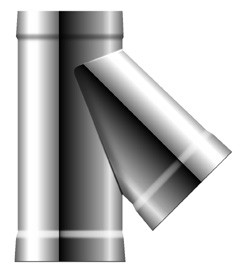 Edelstahlschornstein - Feuerungsanschluss 45° - doppelwandig - Schräder Future DW