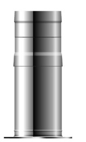 Edelstahlschornstein - Stützfuß geschlossen, kürzbar - doppelwandig - Schräder Future line DW