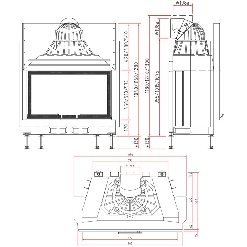 Kamineinsatz SCHMID Lina 87 h Kristall+ 10 kW Frontkamin Schiebetür