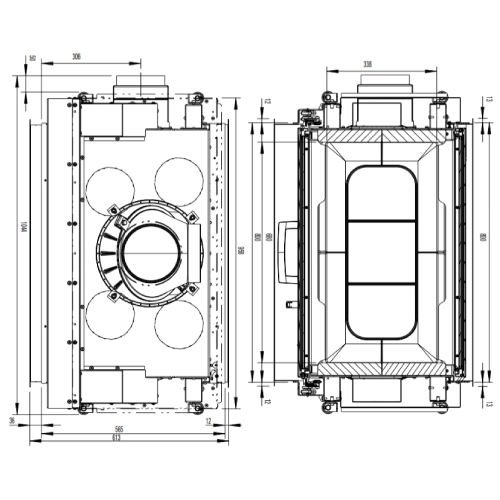 Kamineinsatz Austroflamm 80x64S 2.0 | 10 kW, Schiebetür, Durchsicht