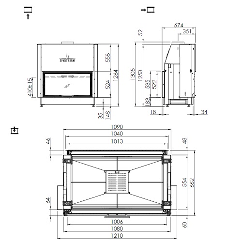 Kamineinsatz SPARTHERM Varia B-FDh 11 kW Schiebe-/Schiebetür Durchsicht