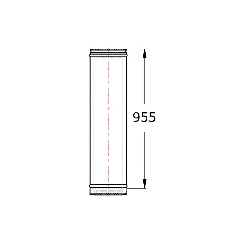 Edelstahlschornstein - Rohrelement 1000 mm - doppelwandig - Schiedel ICS