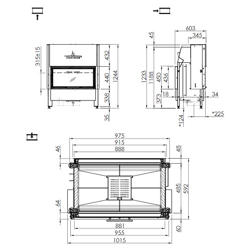 Kamineinsatz SPARTHERM Varia A-FDh 10,4 kW Schiebe-/Schiebetür