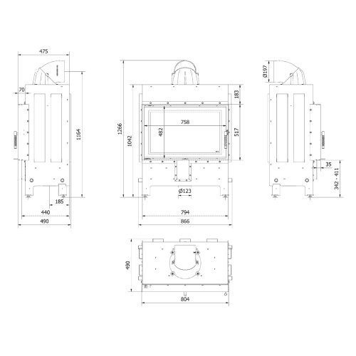 Kamineinsatz Kratki Lucy 14 | 14 kW