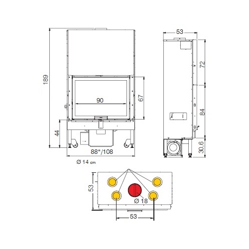 Kamineinsatz Edilkamin Blokk 90 | 17,6 kW