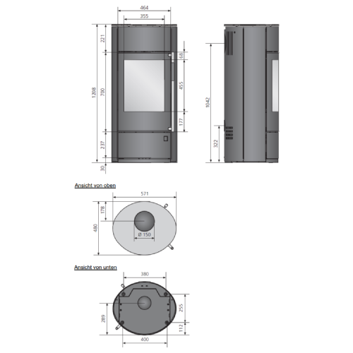 Kaminofen Oranier Polar Neo Blackline 6,5 kW Speicherofen