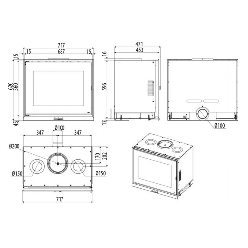 Kamineinsatz MCZ VIVO 70 Q Wood 11,6 kW