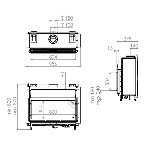 Gaskamin DRU Metro 80XT RCH