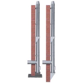 Edelstahlschornstein doppelwandig - 6,5m Höhe / Länge Ø 150 mm - Reuter DW-GREEN