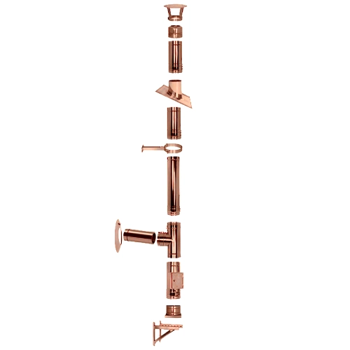 Kupferschornstein doppelwandig Ø 100 mm - Jeremias DW-FU