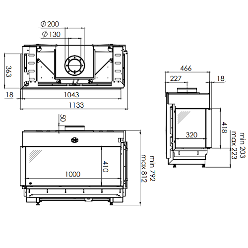 Gaskamin DRU Metro 100XT/2-41 RCH