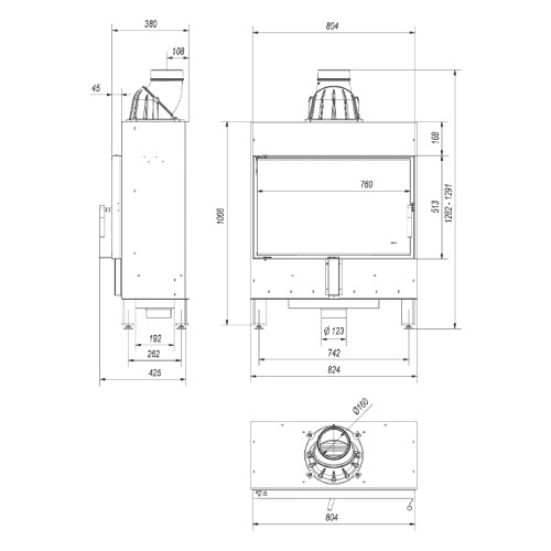 Kamineinsatz Kratki Lucy 14 Slim 10 kW